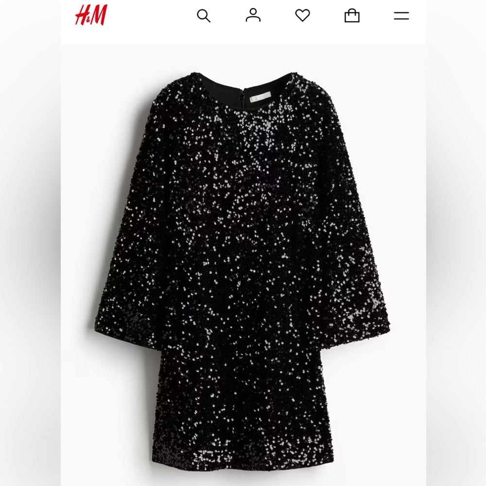 H&M Sequinned A-Line Dress